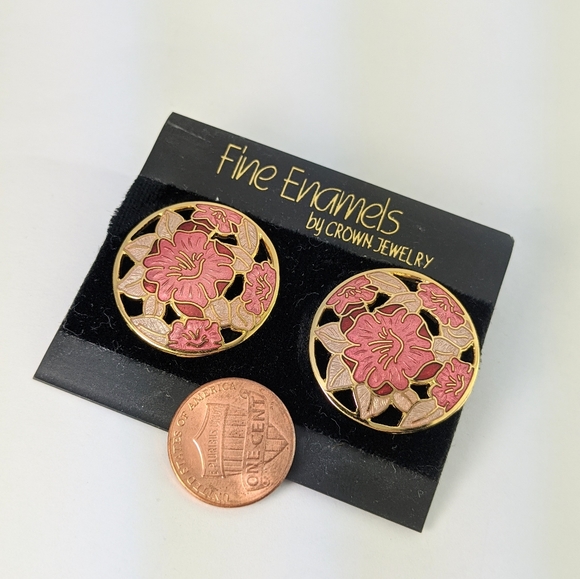 💥NWT Fine Enamels hybiscus earrings - Picture 4 of 5